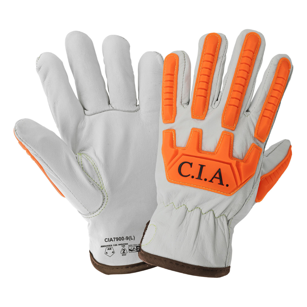 Global Glove High-Visibility Water-Resistant Leather Driver Gloves from GME Supply